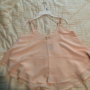 Hollister Pink Chiffon crop top adjustable straps